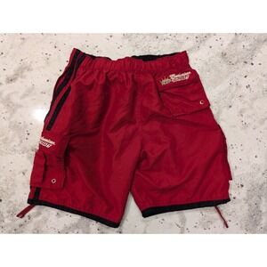 VTG Y2K Budweiser Racing Mens L Red Swim Trunks Mesh Nascar‎ Skater Grunge